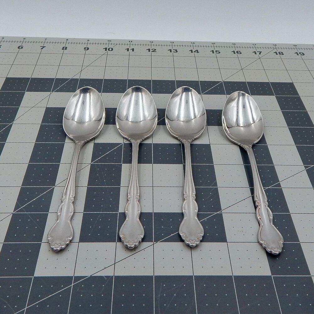Oneida DOVER Table Place Spoons Heirloom Cube Stainless Flatware Glossy S/4